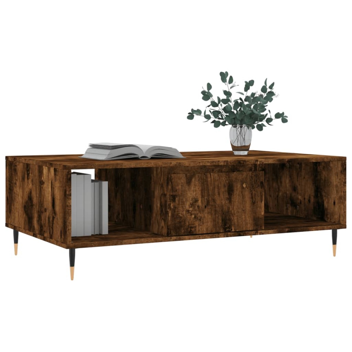 vidaXL Τραπεζάκι Σαλονιού Καπνιστή Δρυς 104x60x35 εκ. Επεξεργ. Ξύλο