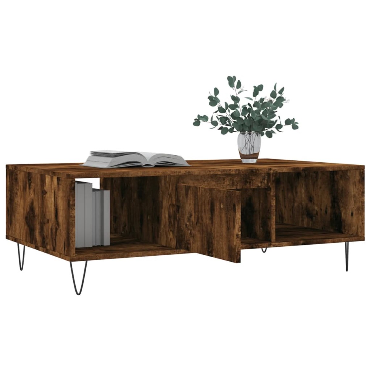 vidaXL Τραπεζάκι Σαλονιού Καπνιστή Δρυς 104x60x35 εκ. Επεξεργ. Ξύλο