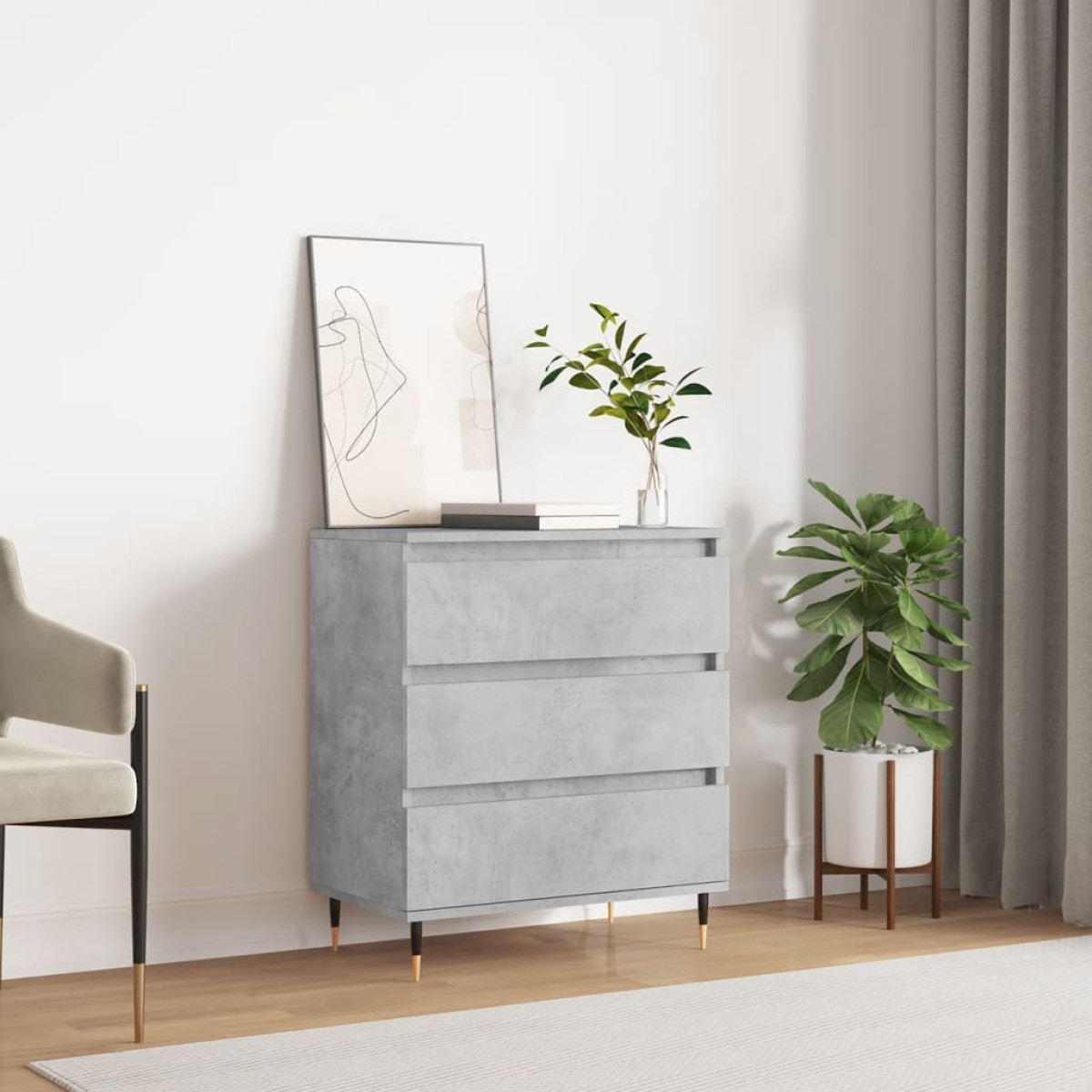 vidaXL Ντουλάπι Γκρι Σκυροδέματος 60x35x70 εκ. Επεξεργασμένο Ξύλο