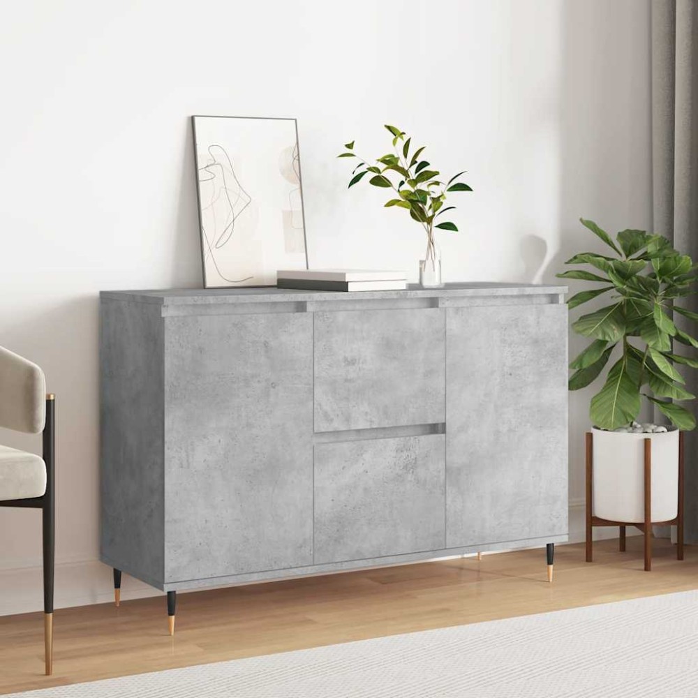 vidaXL Μπουφές Γκρι Σκυροδέματος 101,5x35x70 εκ. από Επεξεργασμένο Ξύλο