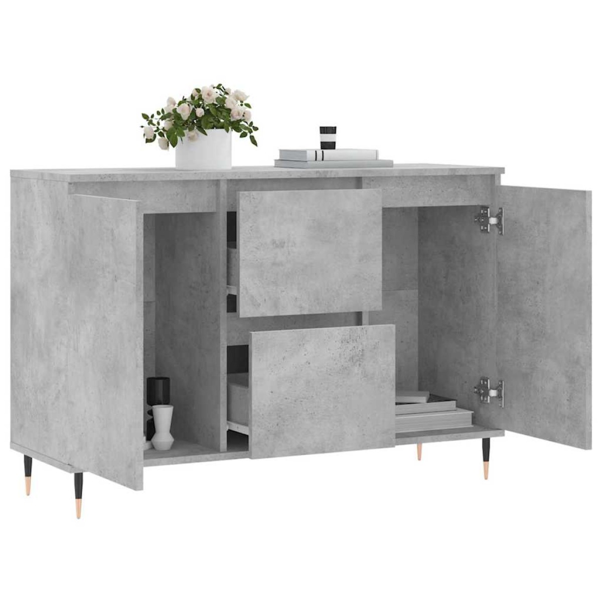 vidaXL Μπουφές Γκρι Σκυροδέματος 104x35x70 εκ. από Επεξεργασμένο Ξύλο