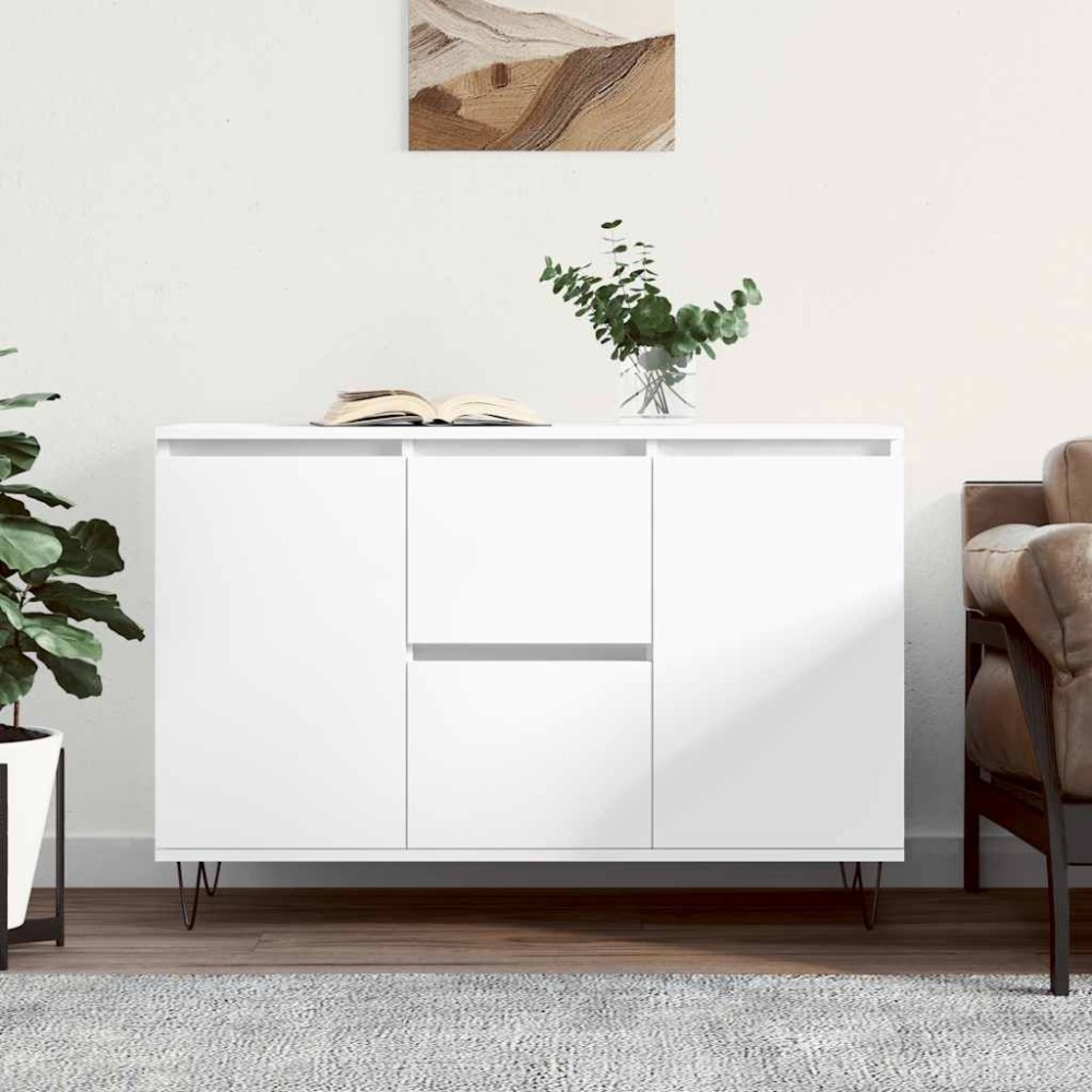 vidaXL Μπουφές Λευκός 101,5 x 35 x 70 εκ. από Επεξεργασμένο Ξύλο