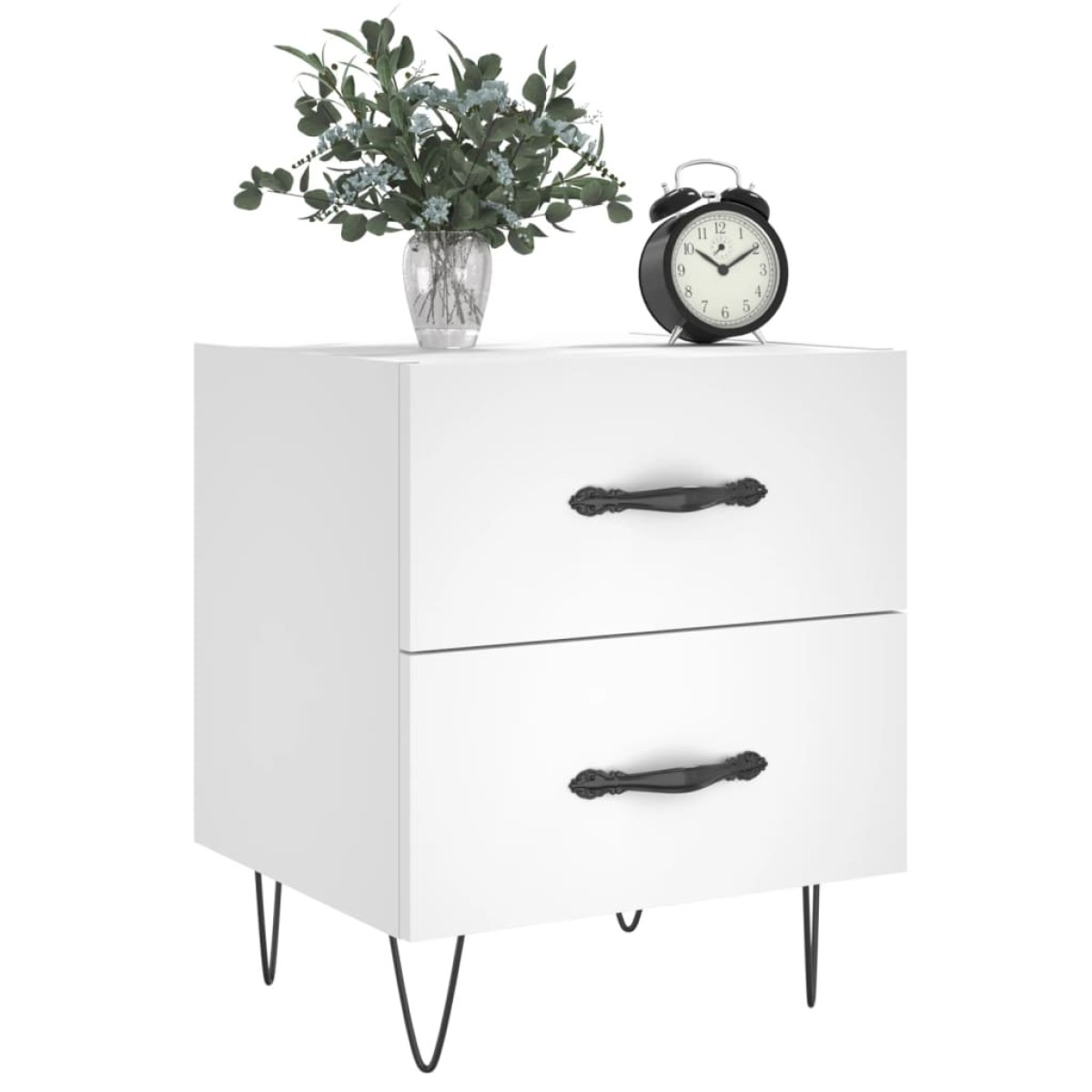 vidaXL Κομοδίνα 2 τεμ. Λευκά 40 x 35 x 47,5 εκ. από Επεξεργασμένο Ξύλο