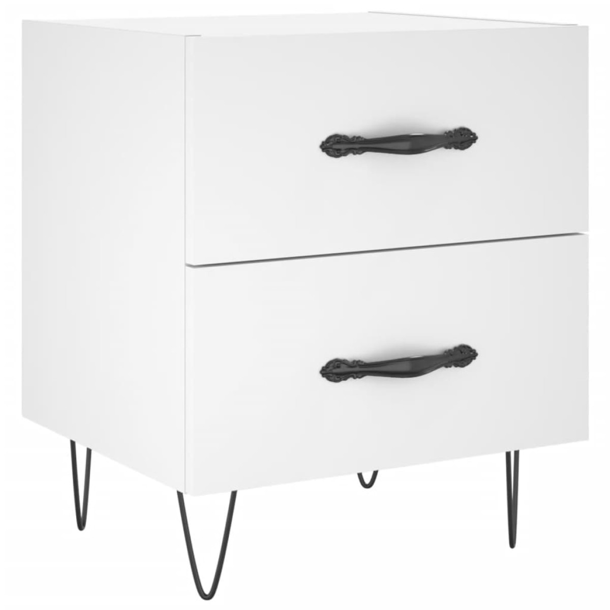 vidaXL Κομοδίνα 2 τεμ. Λευκά 40 x 35 x 47,5 εκ. από Επεξεργασμένο Ξύλο