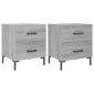 vidaXL Κομοδίνα 2 τεμ. Γκρι Sonoma 40 x 35 x 47,5 εκ. Επεξεργ. Ξύλο