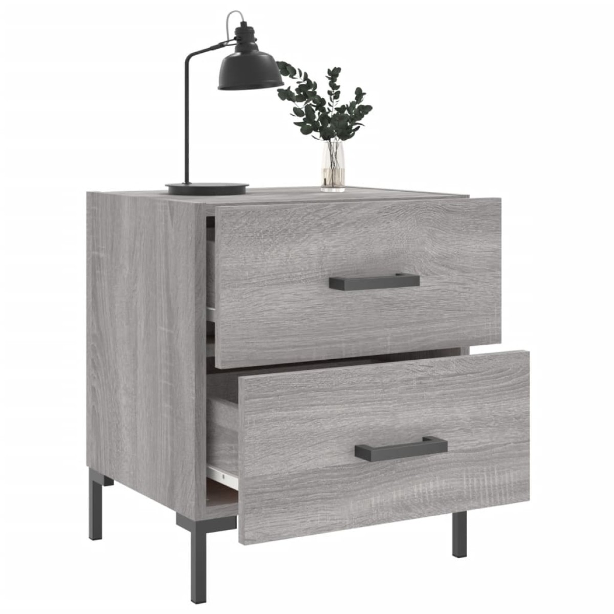 vidaXL Κομοδίνα 2 τεμ. Γκρι Sonoma 40 x 35 x 47,5 εκ. Επεξεργ. Ξύλο