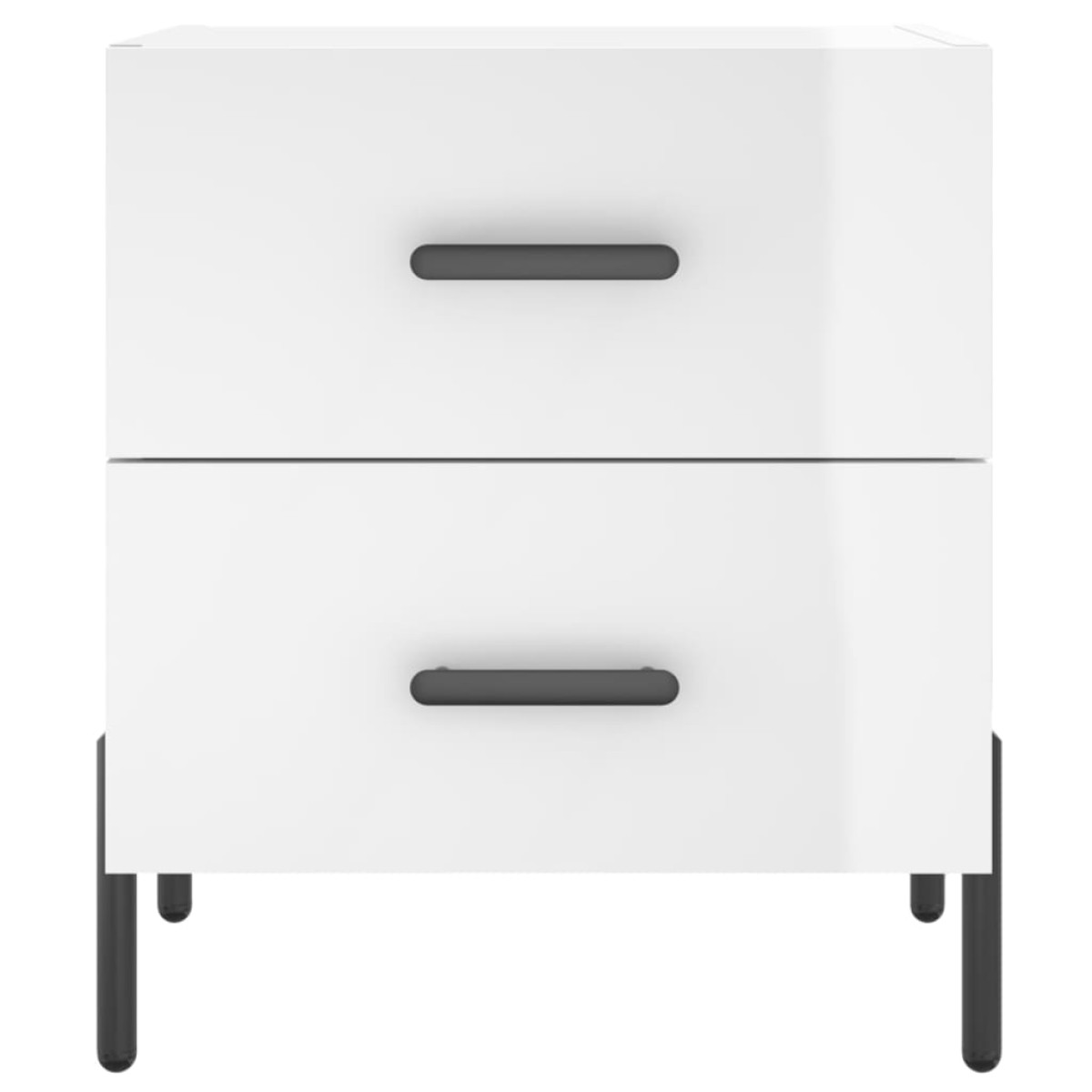vidaXL Κομοδίνα 2 τεμ Γυαλ. Λευκό 40 x 35 x 47,5 εκ. από Επεξεργ. Ξύλο