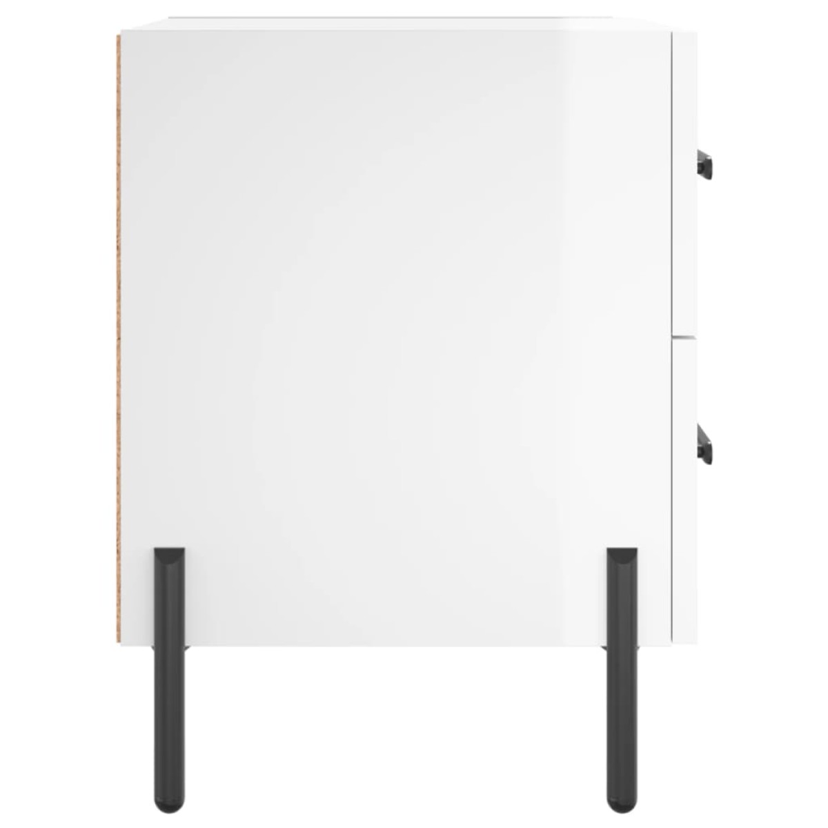 vidaXL Κομοδίνα 2 τεμ Γυαλ. Λευκό 40 x 35 x 47,5 εκ. από Επεξεργ. Ξύλο