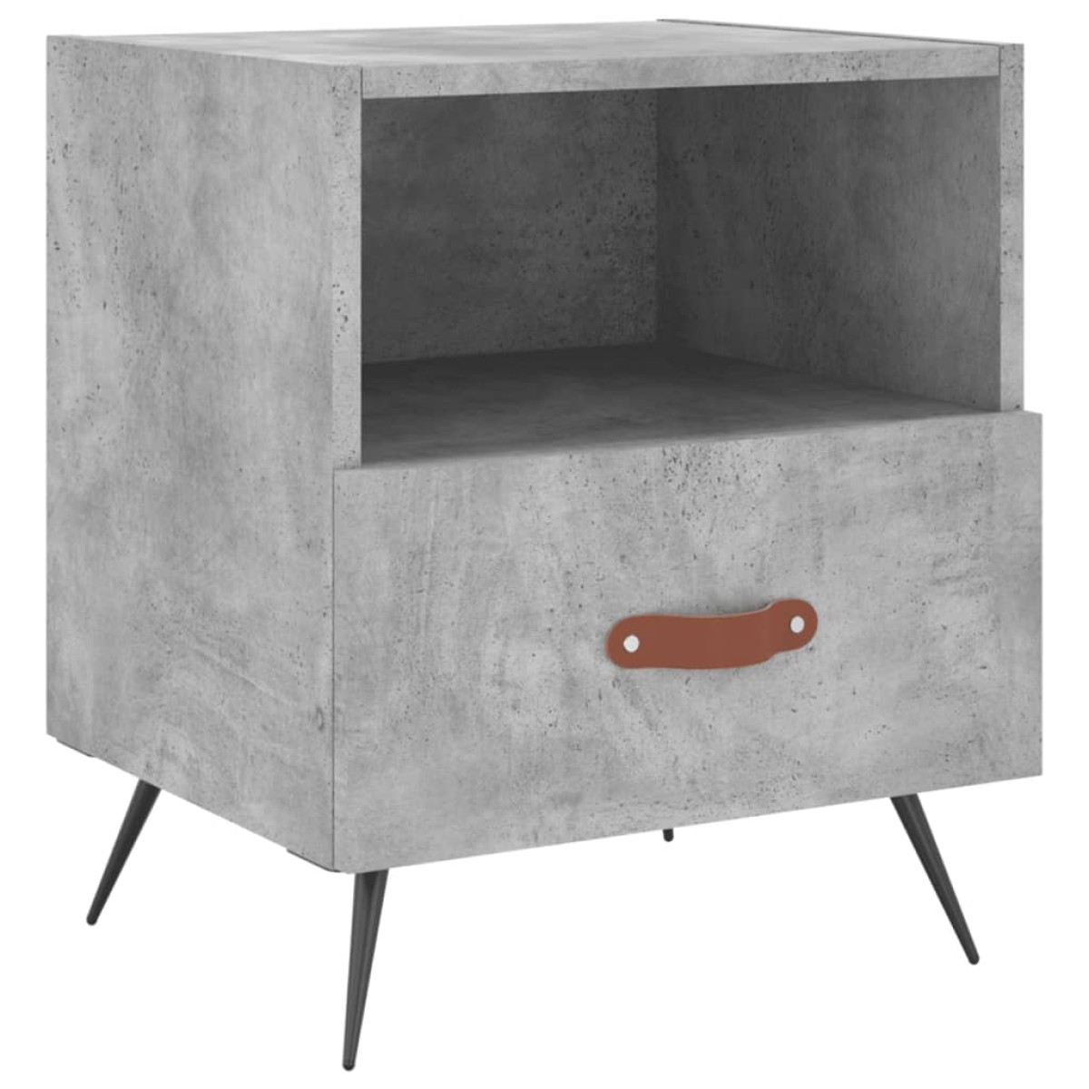 vidaXL Κομοδίνα 2 τεμ. Γκρι Σκυροδεμ. 40 x 35 x 47,5 εκ. Επεξεργ. Ξύλο