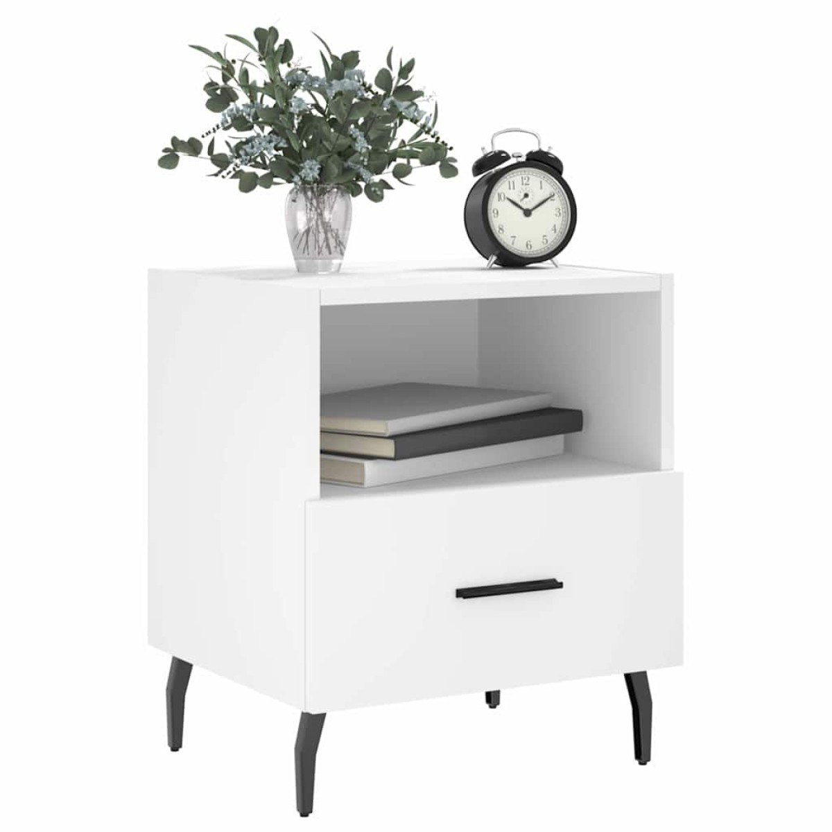 vidaXL Κομοδίνα 2 τεμ. Λευκά 40 x 35 x 47,5 εκ. από Επεξεργασμένο Ξύλο