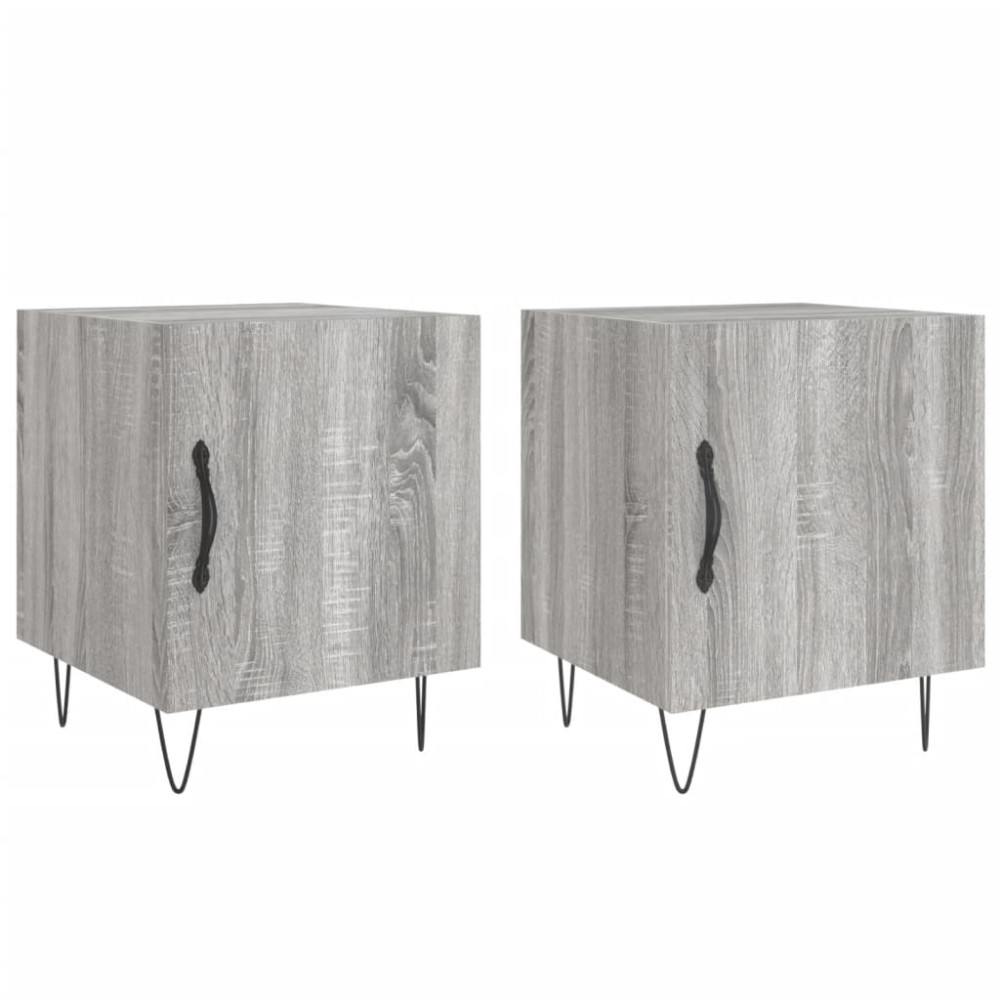 vidaXL Κομοδίνα 2 τεμ. Γκρι Sonoma 40 x 40 x 50 εκ. από Επεξεργ. Ξύλο