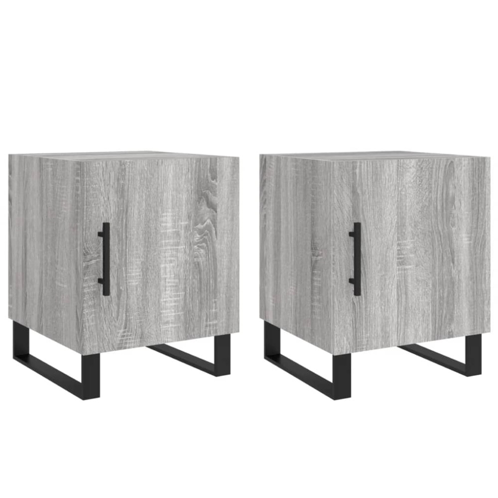 vidaXL Κομοδίνα 2 τεμ. Γκρι Sonoma 40x40x50 εκ. από Επεξεργασμένο Ξύλο