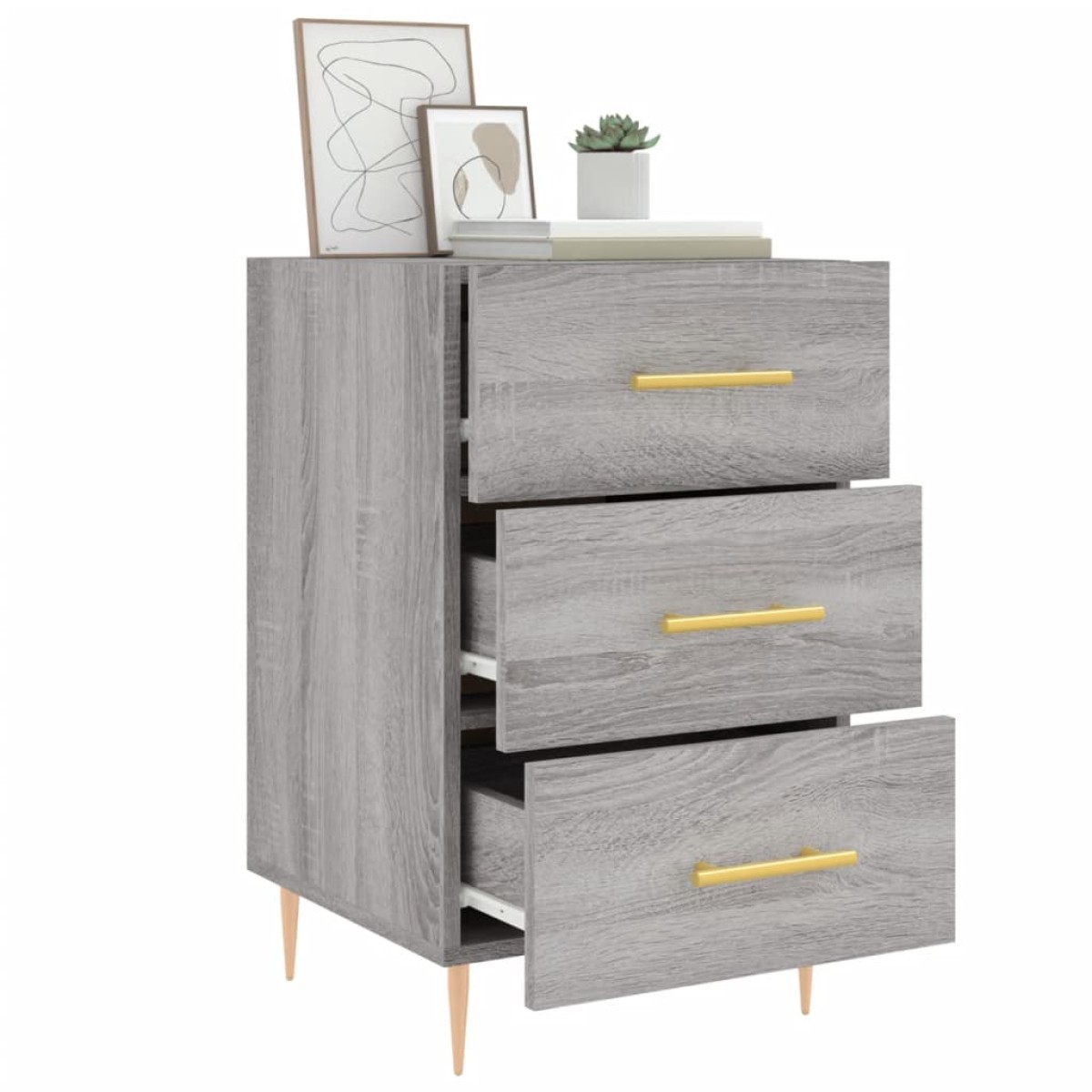 vidaXL Κομοδίνο Γκρι Sonoma 40 x 40 x 66 εκ. από Επεξεργασμένο Ξύλο