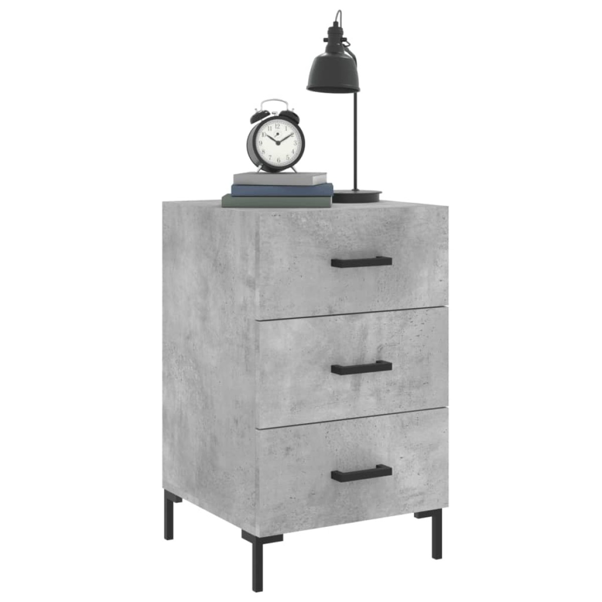 vidaXL Κομοδίνο Γκρι Σκυροδέματος 40x40x66 εκ. από Επεξεργασμένο Ξύλο