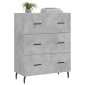 vidaXL Ντουλάπι Γκρι Σκυροδέματος 69,5x34x90 εκ. Επεξεργασμένο Ξύλο
