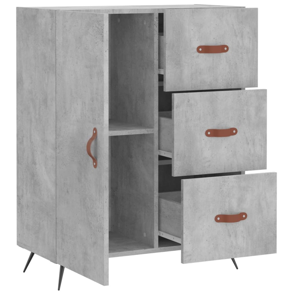 vidaXL Ντουλάπι Γκρι Σκυροδέματος 69,5x34x90 εκ. Επεξεργασμένο Ξύλο