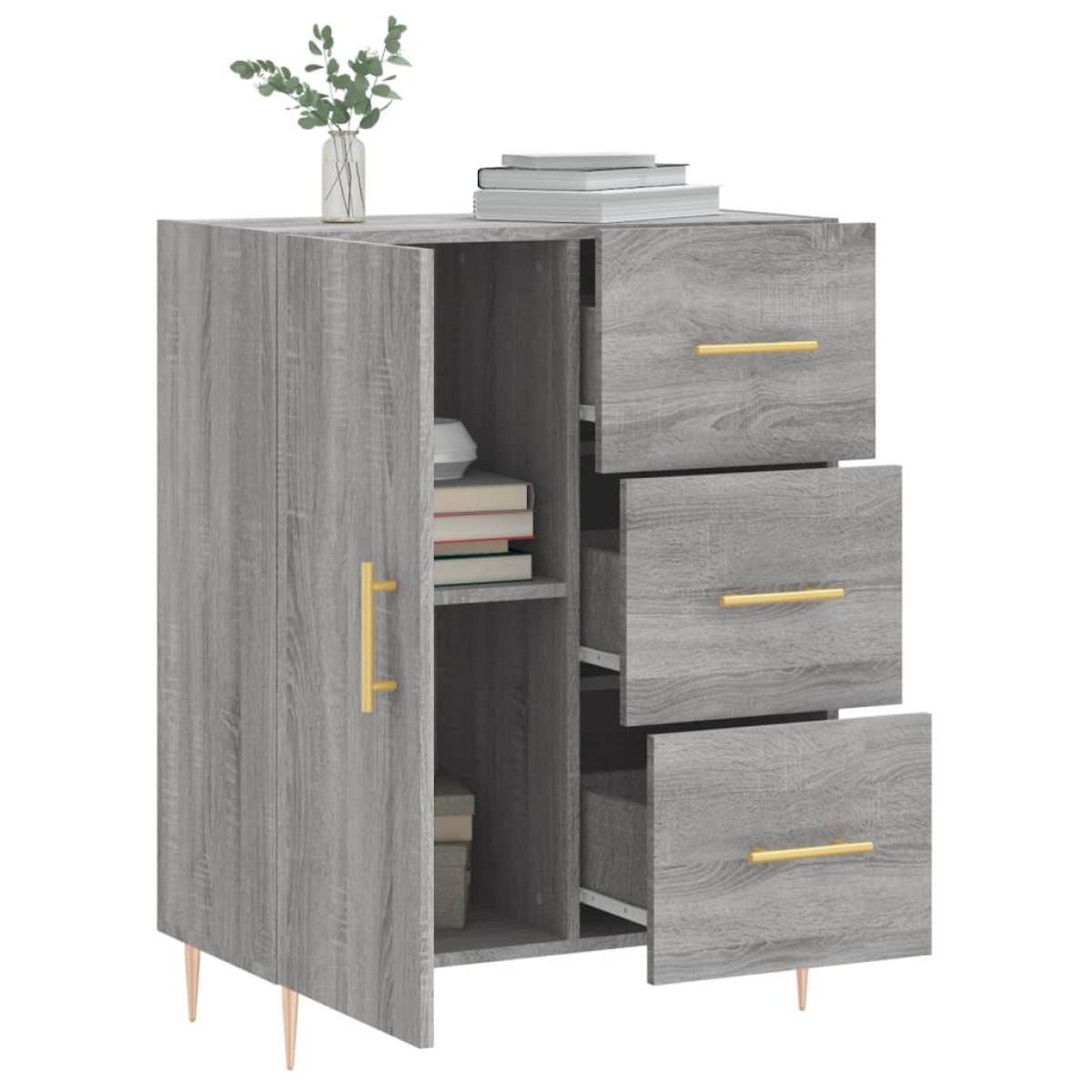 vidaXL Ντουλάπι Γκρι Sonoma 69,5 x 34 x 90 εκ. από Επεξεργασμένο Ξύλο