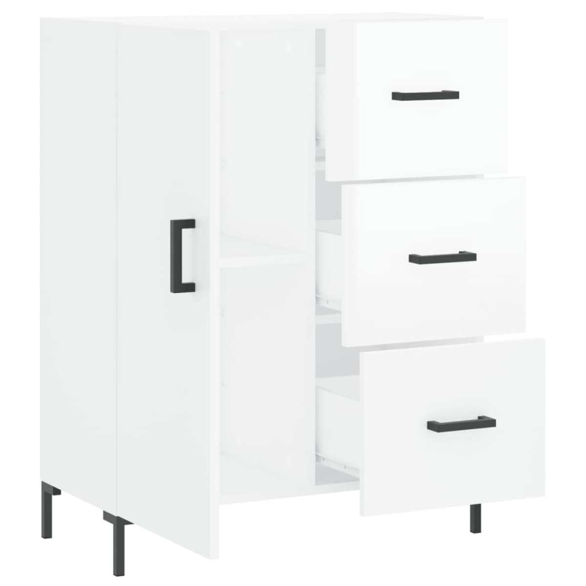 vidaXL Ντουλάπι Γυαλιστερό Λευκό 69,5x34x90 εκ. Επεξεργασμένο Ξύλο