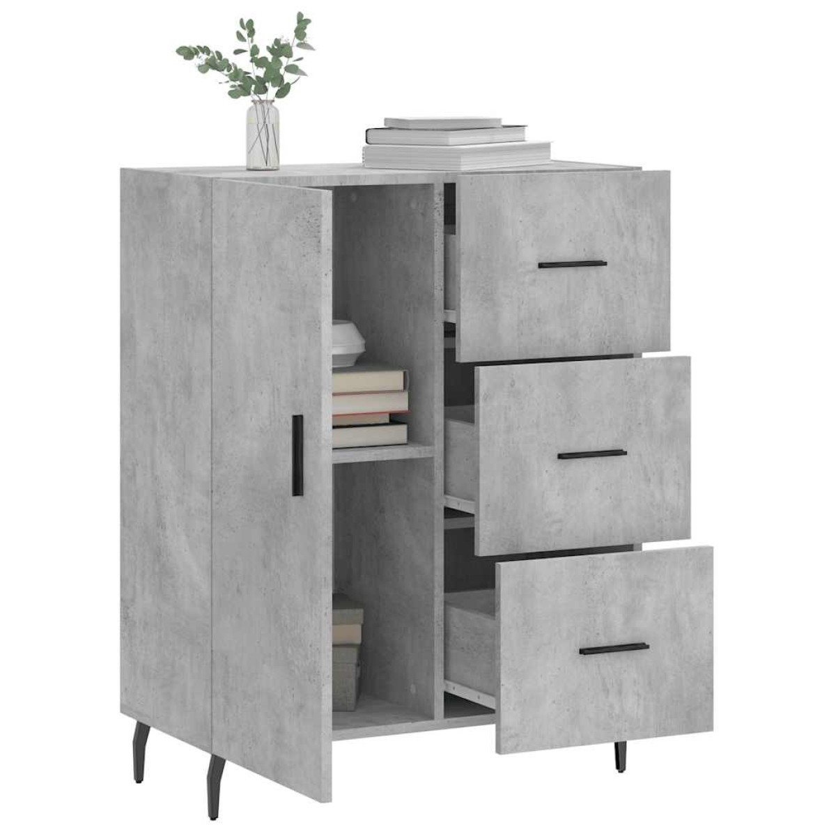 vidaXL Ντουλάπι Γκρι Σκυροδέματος 69,5x34x90 εκ. Επεξεργασμένο Ξύλο