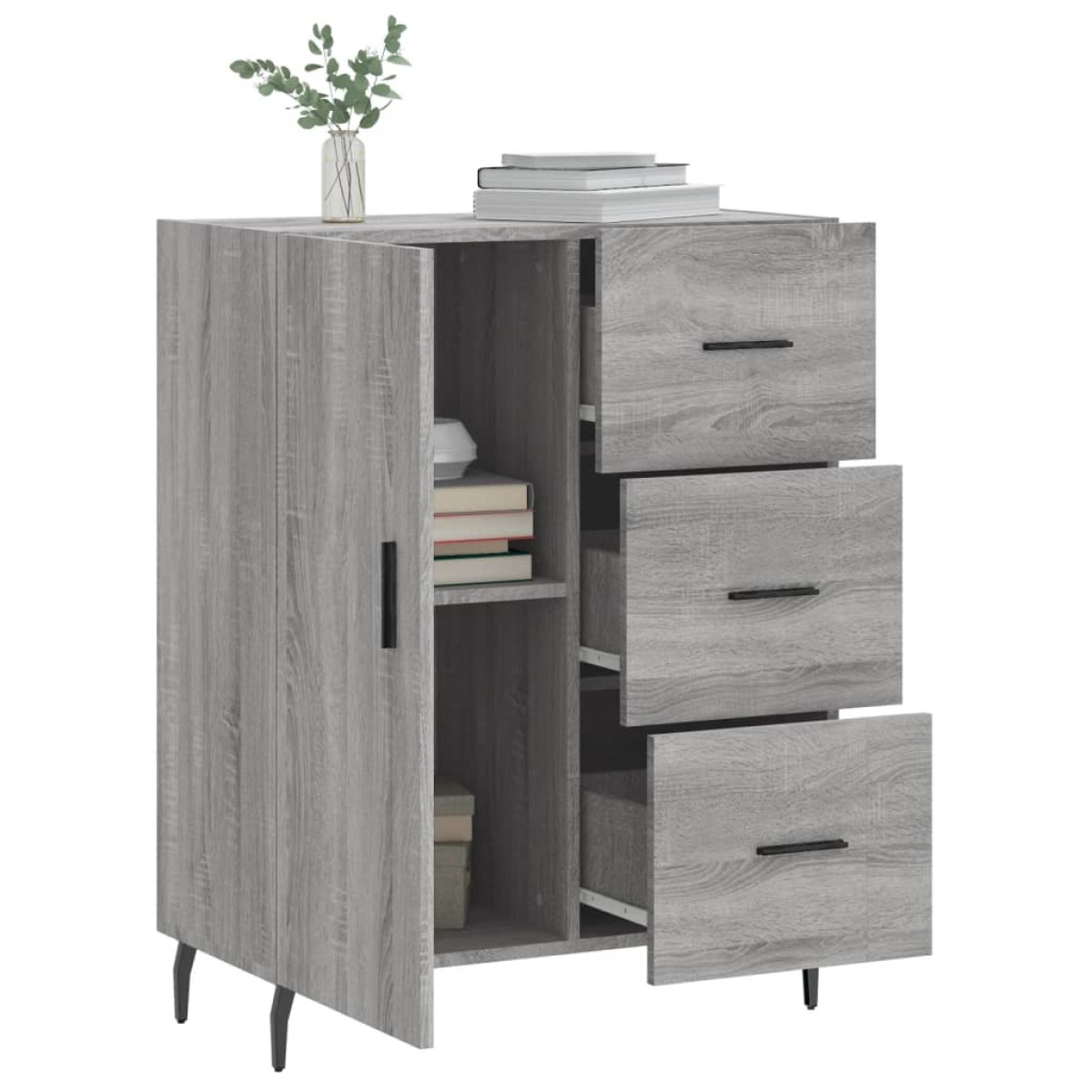 vidaXL Ντουλάπι Γκρι Sonoma 69,5 x 34 x 90 εκ. από Επεξεργασμένο Ξύλο