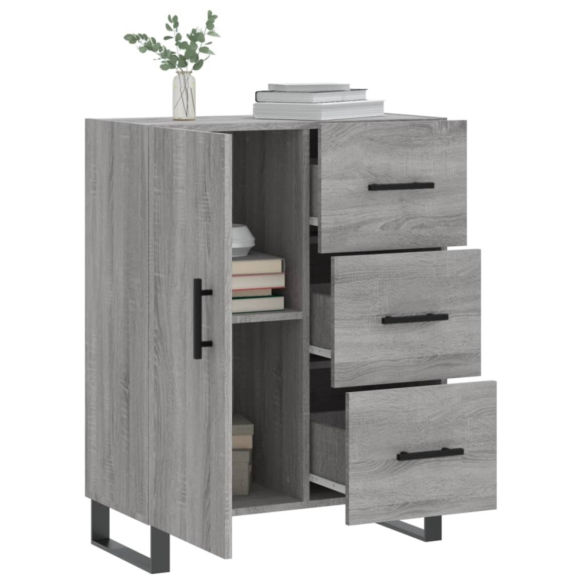 vidaXL Ντουλάπι Γκρι Sonoma 69,5 x 34 x 90 εκ. από Επεξεργασμένο Ξύλο