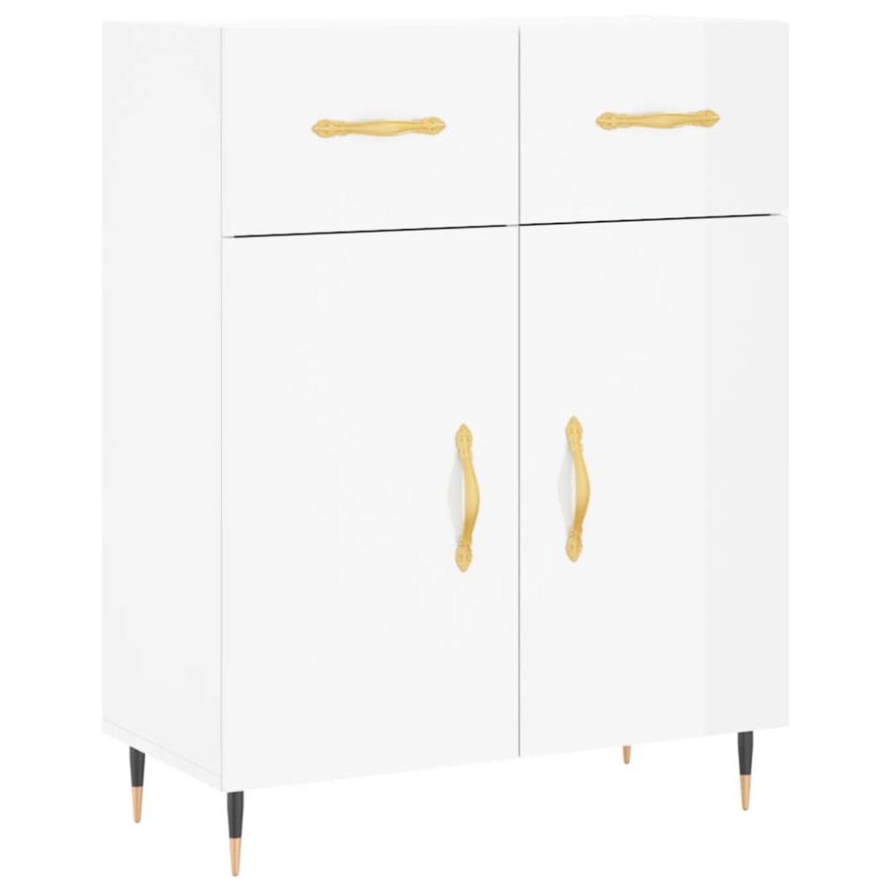 vidaXL Ντουλάπι Γυαλιστερό Λευκό 69,5x34x90 εκ. Επεξεργασμένο Ξύλο