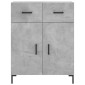 vidaXL Ντουλάπι Γκρι Σκυροδέματος 69,5x34x90 εκ. Επεξεργασμένο Ξύλο