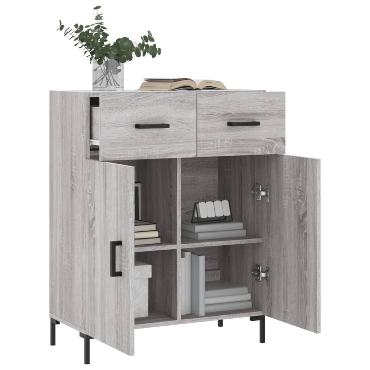 vidaXL Ντουλάπι Γκρι Sonoma 69,5 x 34 x 90 εκ. από Επεξεργασμένο Ξύλο