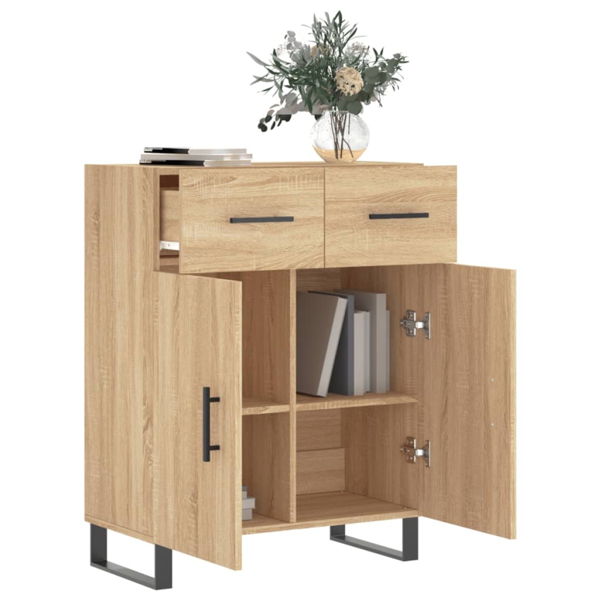 vidaXL Ντουλάπι Sonoma Δρυς 69,5 x 34 x 90 εκ. από Επεξεργασμένο Ξύλο
