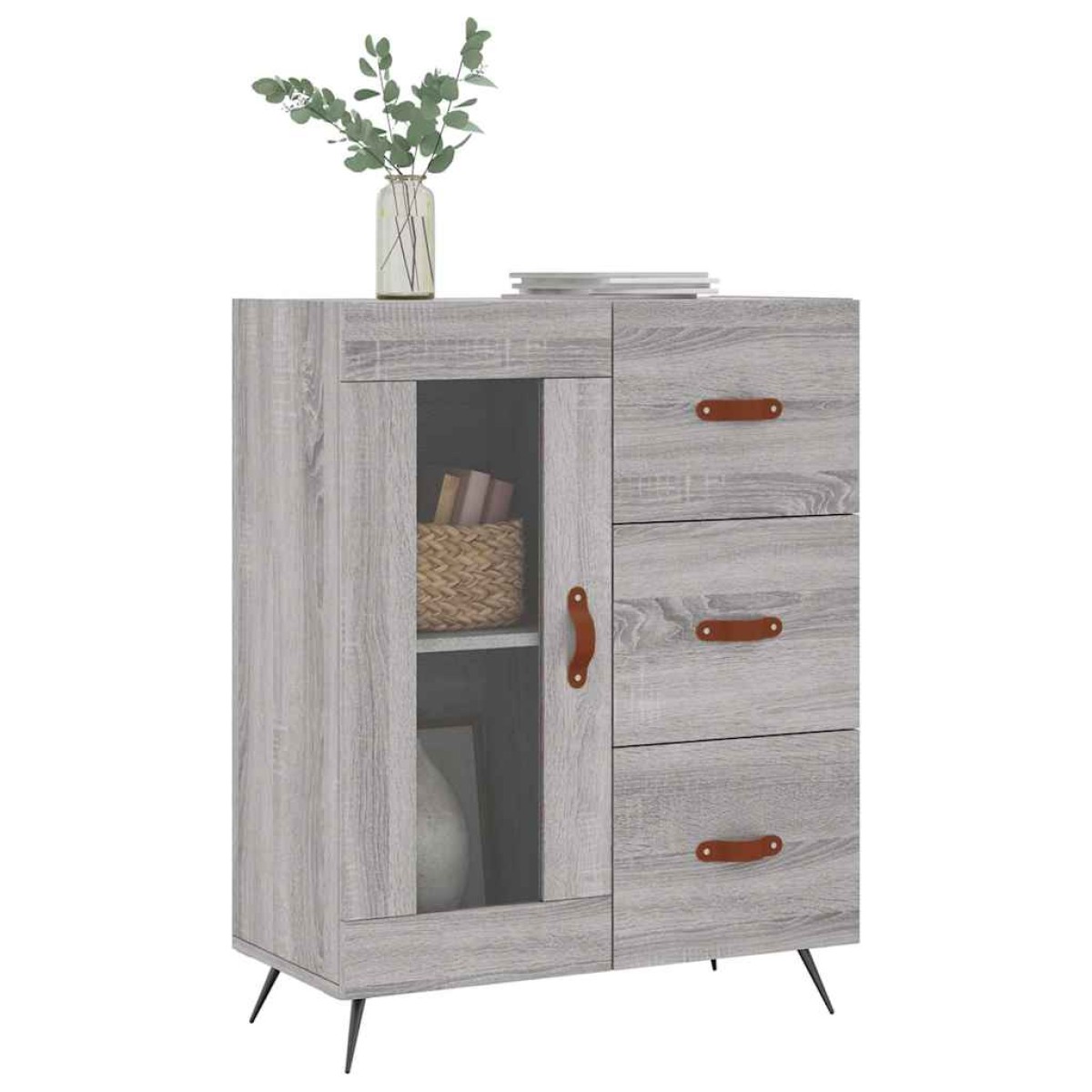 vidaXL Ντουλάπι Γκρι Sonoma 69,5 x 34 x 90 εκ. από Επεξεργασμένο Ξύλο