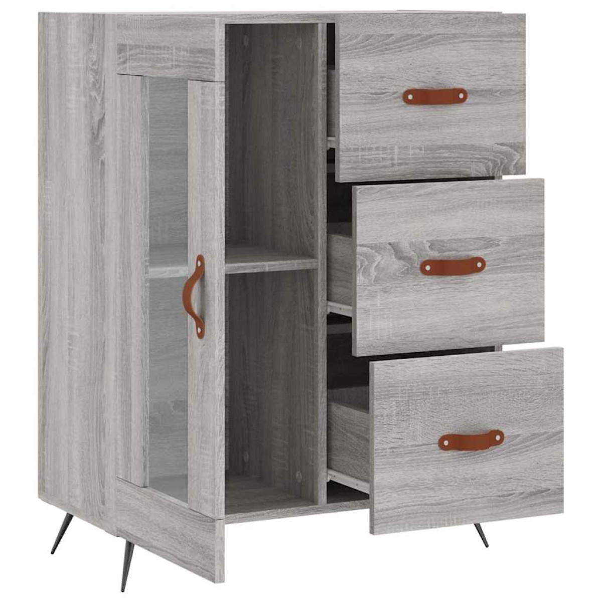 vidaXL Ντουλάπι Γκρι Sonoma 69,5 x 34 x 90 εκ. από Επεξεργασμένο Ξύλο