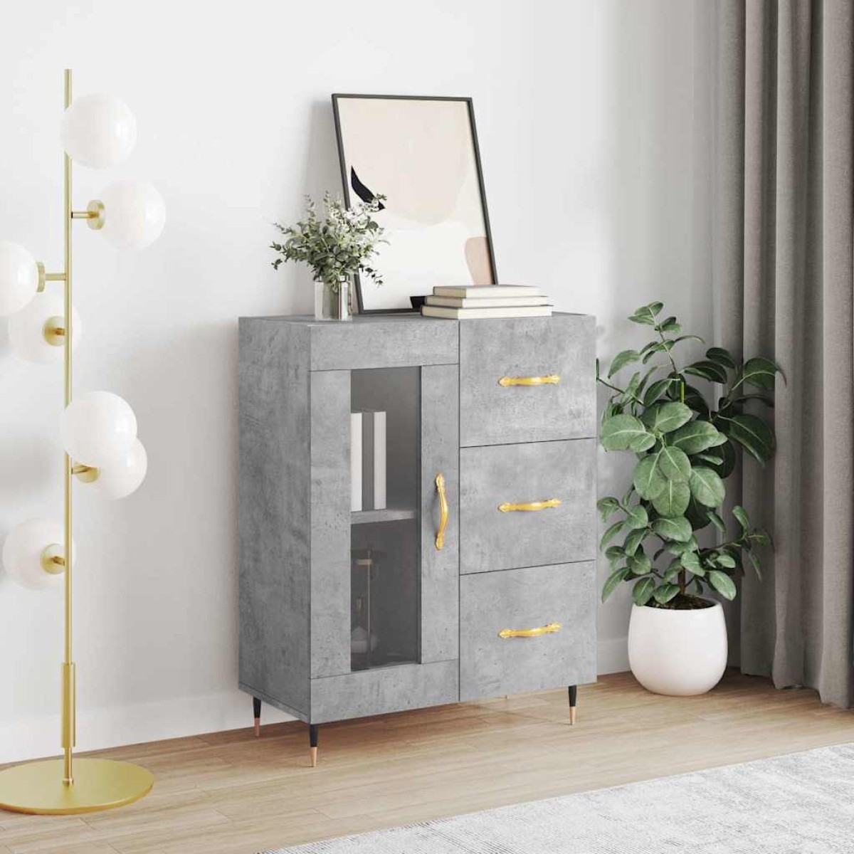 vidaXL Ντουλάπι Γκρι Σκυροδέματος 69,5x34x90 εκ. Επεξεργασμένο Ξύλο