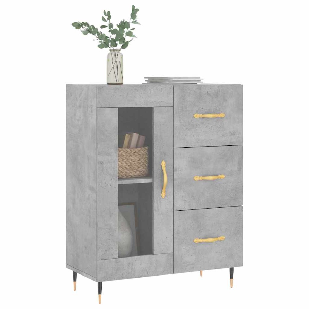 vidaXL Ντουλάπι Γκρι Σκυροδέματος 69,5x34x90 εκ. Επεξεργασμένο Ξύλο