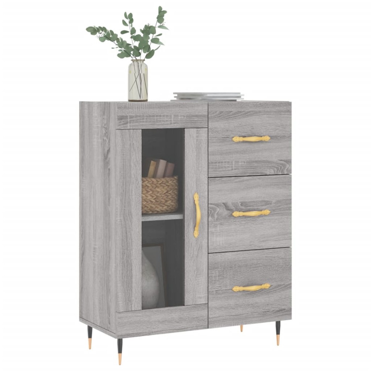 vidaXL Ντουλάπι Γκρι Sonoma 69,5 x 34 x 90 εκ. από Επεξεργασμένο Ξύλο