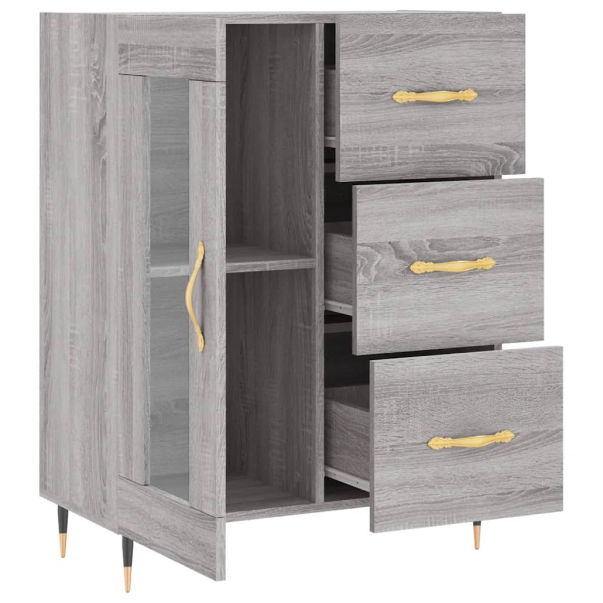 vidaXL Ντουλάπι Γκρι Sonoma 69,5 x 34 x 90 εκ. από Επεξεργασμένο Ξύλο