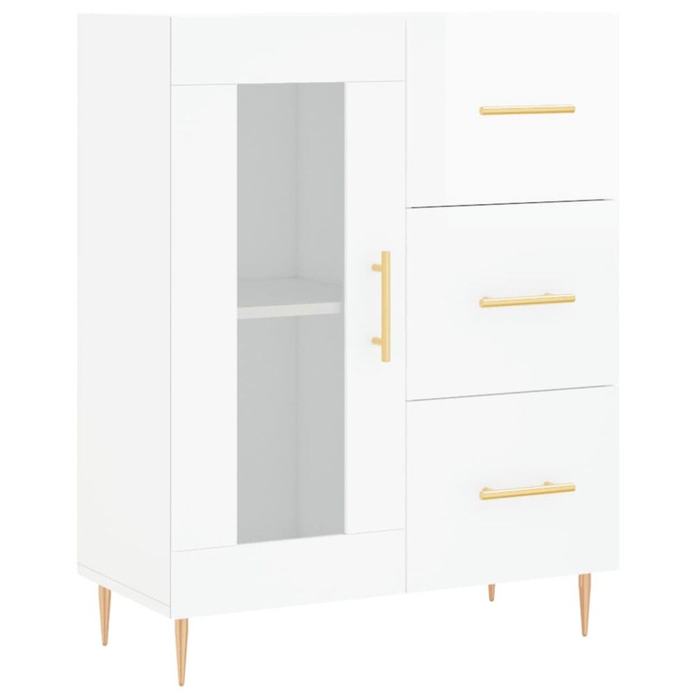 vidaXL Ντουλάπι Γυαλιστερό Λευκό 69,5x34x90 εκ. Επεξεργασμένο Ξύλο