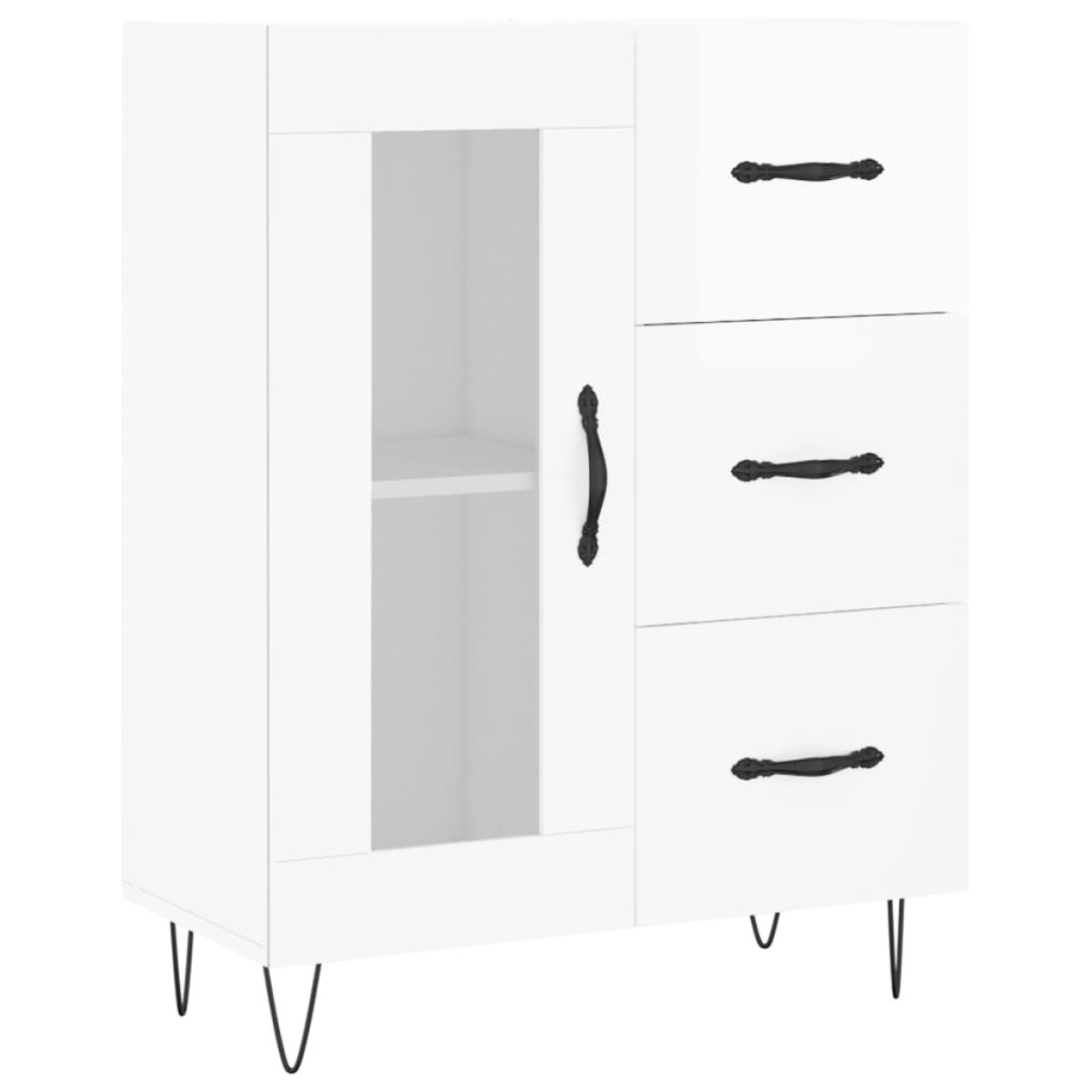 vidaXL Ντουλάπι Γυαλιστερό Λευκό 69,5x34x90 εκ. Επεξεργασμένο Ξύλο