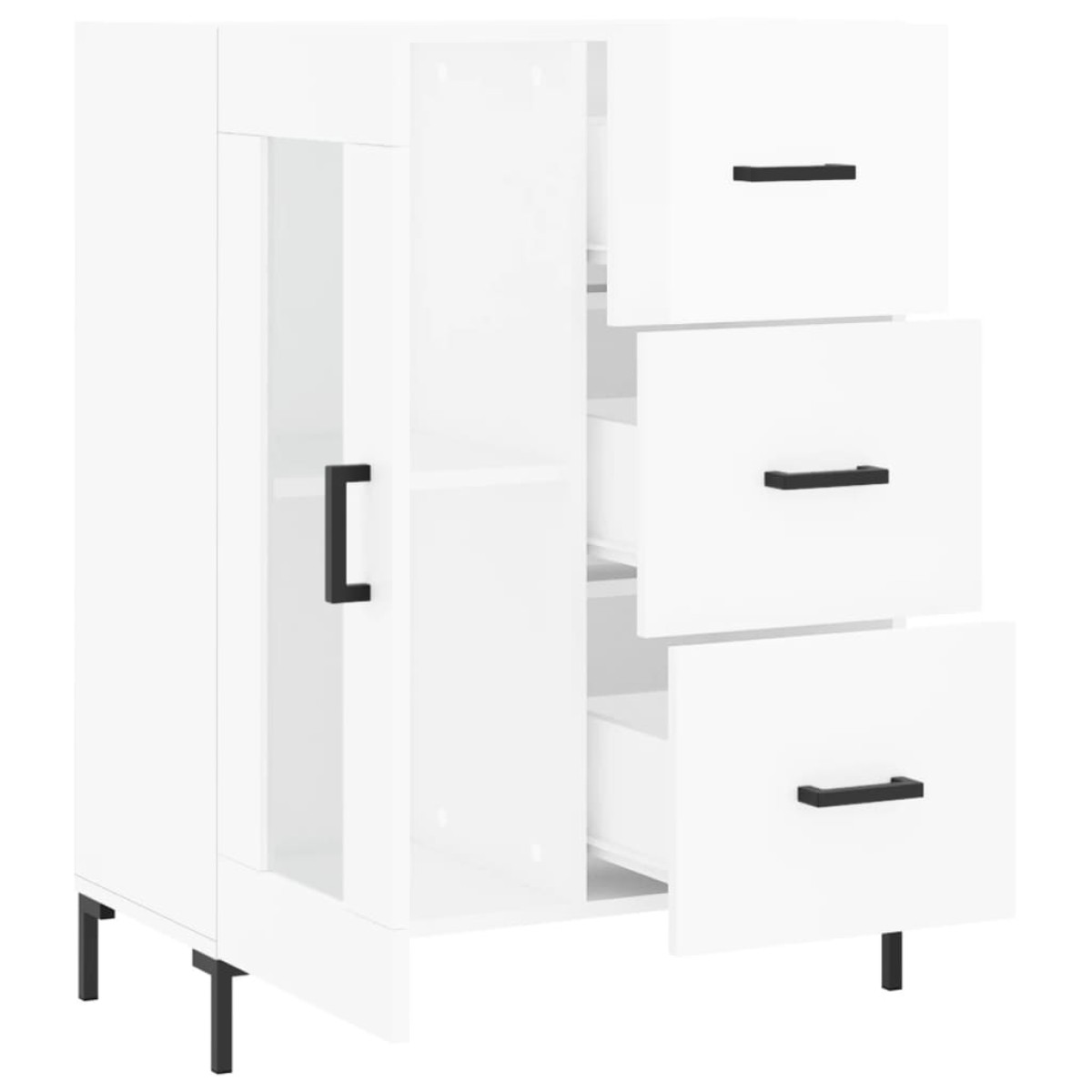 vidaXL Ντουλάπι Γυαλιστερό Λευκό 69,5x34x90 εκ. Επεξεργασμένο Ξύλο