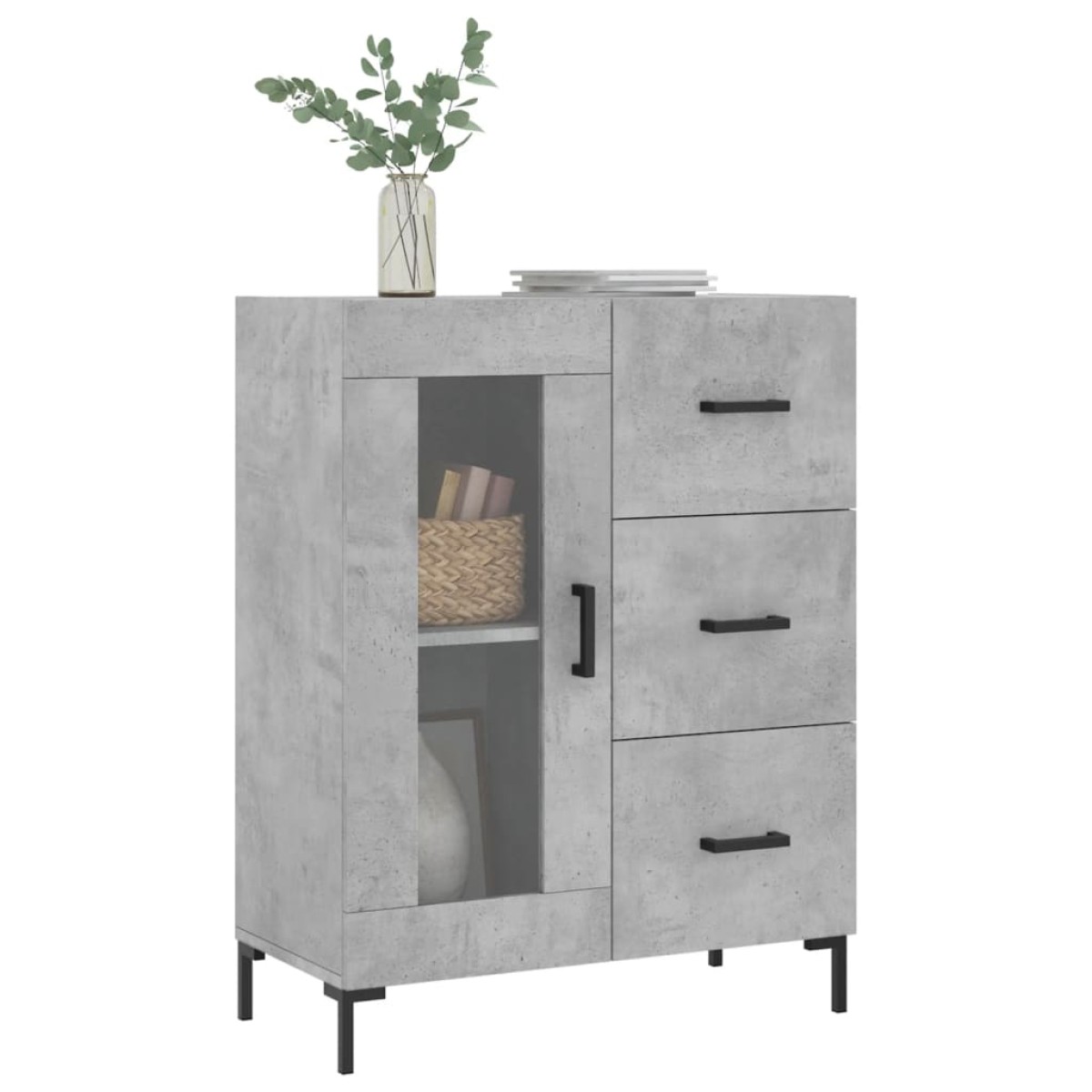 vidaXL Ντουλάπι Γκρι Σκυροδέματος 69,5x34x90 εκ. Επεξεργασμένο Ξύλο