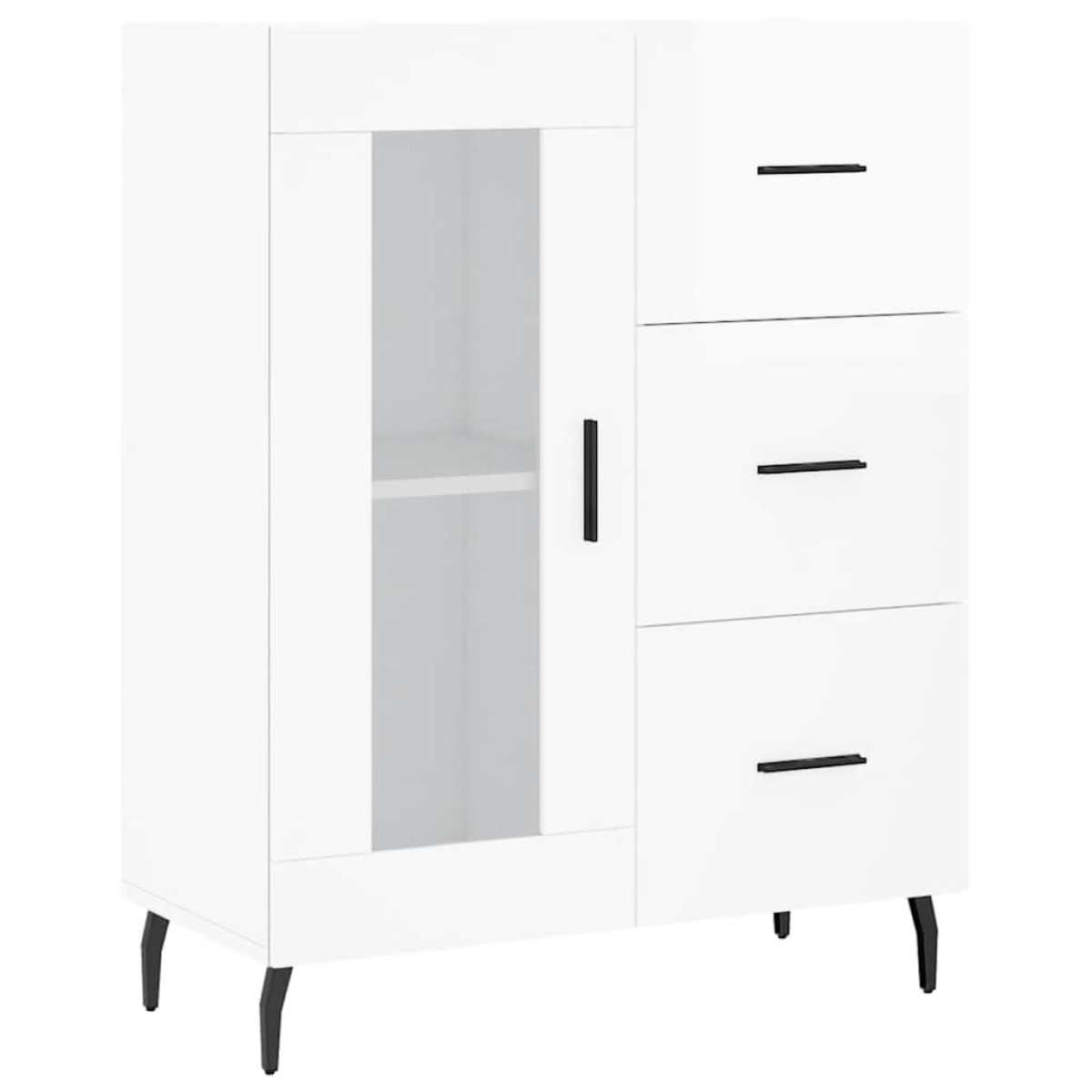 vidaXL Ντουλάπι Γυαλιστερό Λευκό 69,5x34x90 εκ. Επεξεργασμένο Ξύλο