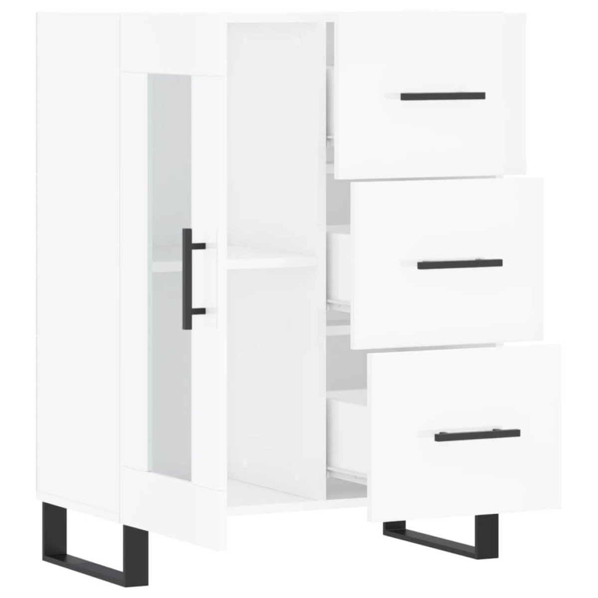 vidaXL Ντουλάπι Γυαλιστερό Λευκό 69,5x34x90 εκ. Επεξεργασμένο Ξύλο