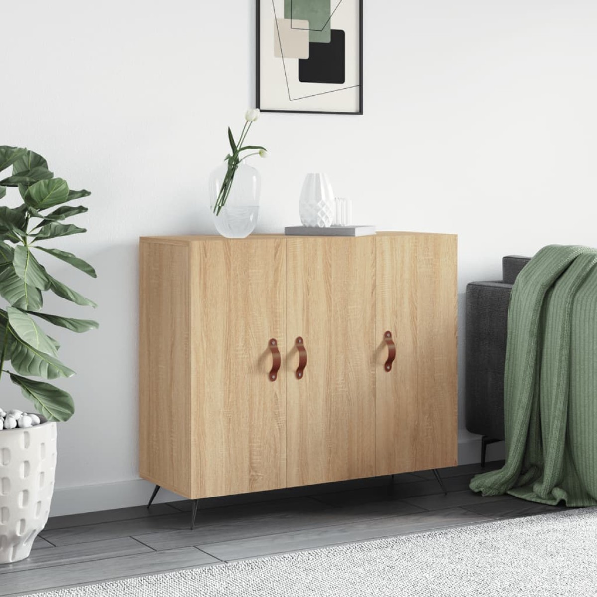 vidaXL Ντουλάπι Sonoma δρυς 90x34x80 εκ. Επεξεργασμένο Ξύλο