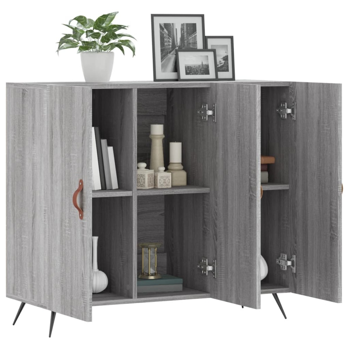 vidaXL Ντουλάπι Γκρι Sonoma 90 x 34 x 80 εκ. από Επεξεργασμένο Ξύλο