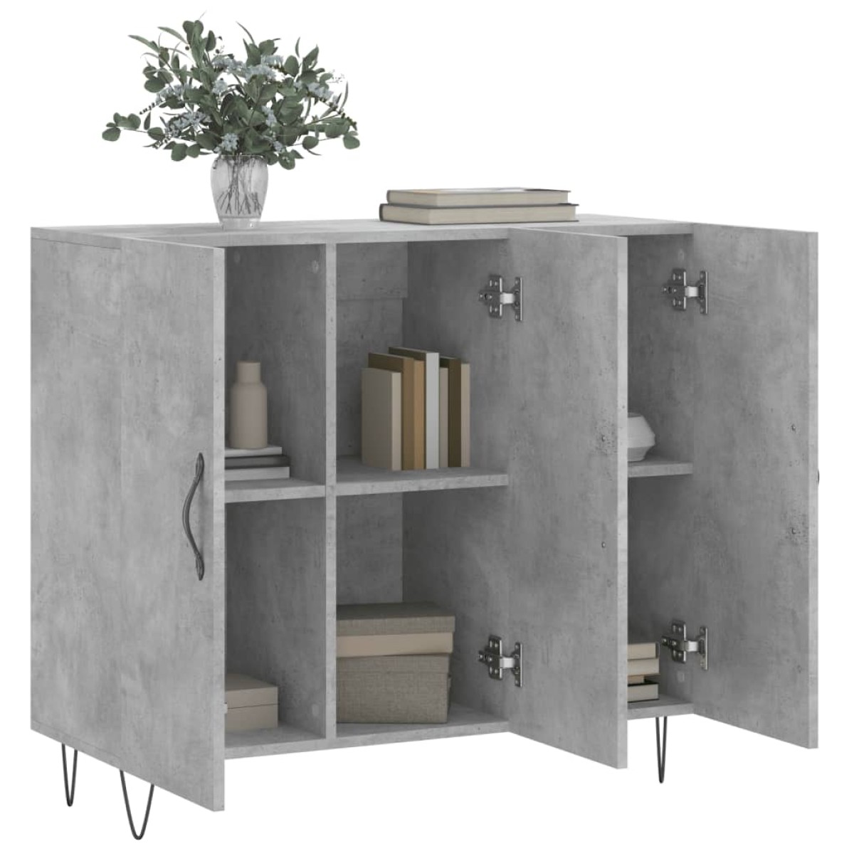 vidaXL Ντουλάπι Γκρι Σκυροδέματος 90x34x80 εκ. Επεξεργασμένο Ξύλο