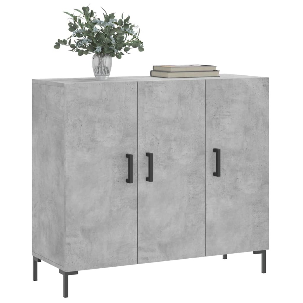 vidaXL Ντουλάπι Γκρι Σκυροδέματος 90x34x80 εκ. Επεξεργασμένο Ξύλο