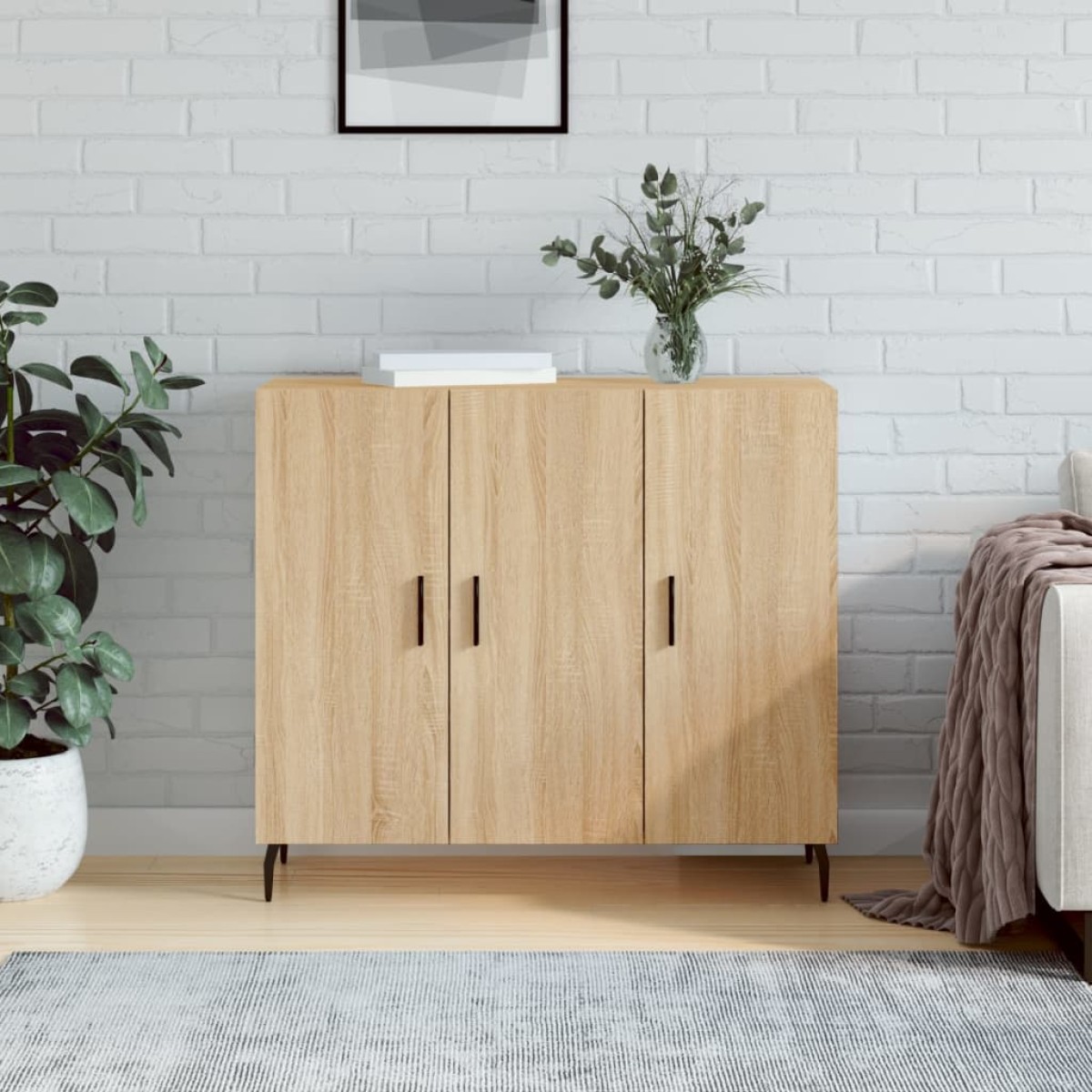 vidaXL Ντουλάπι Sonoma δρυς 90x34x80 εκ. Επεξεργασμένο Ξύλο