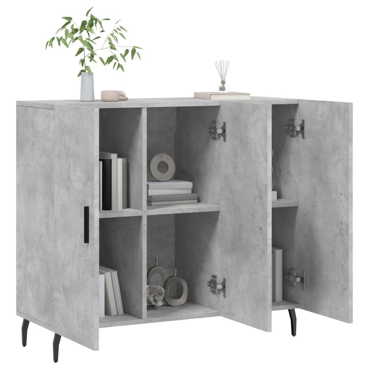 vidaXL Ντουλάπι Γκρι Σκυροδέματος 90x34x80 εκ. Επεξεργασμένο Ξύλο