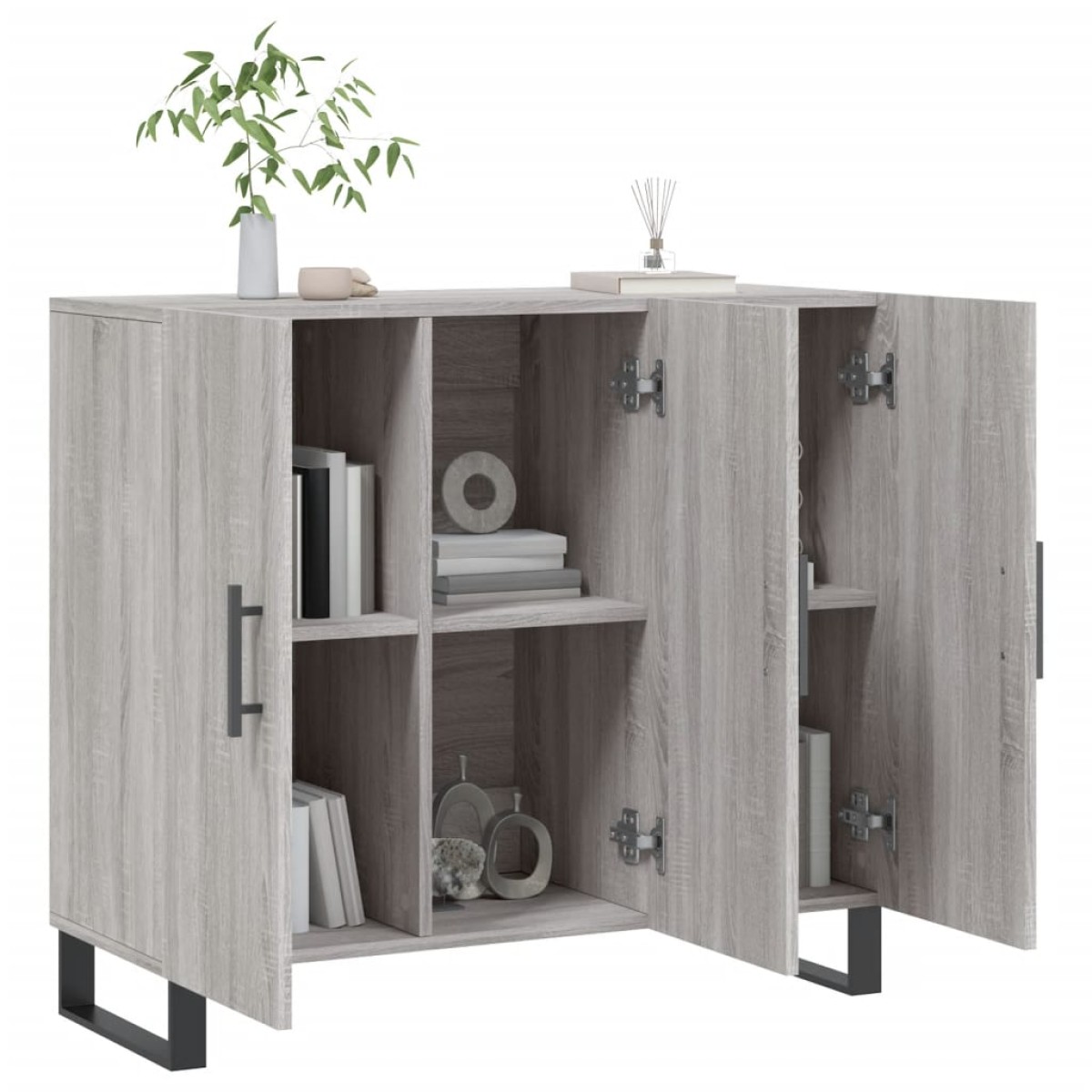 vidaXL Ντουλάπι Γκρι Sonoma 90 x 34 x 80 εκ. από Επεξεργασμένο Ξύλο