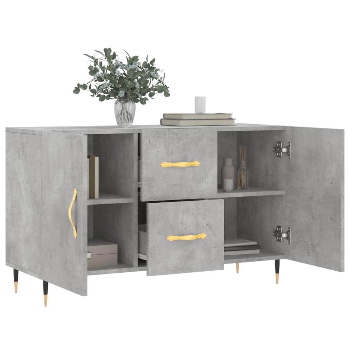 vidaXL Ντουλάπι Γκρι Σκυροδέματος 100 x 36 x 60 εκ. Επεξεργασμένο Ξύλο