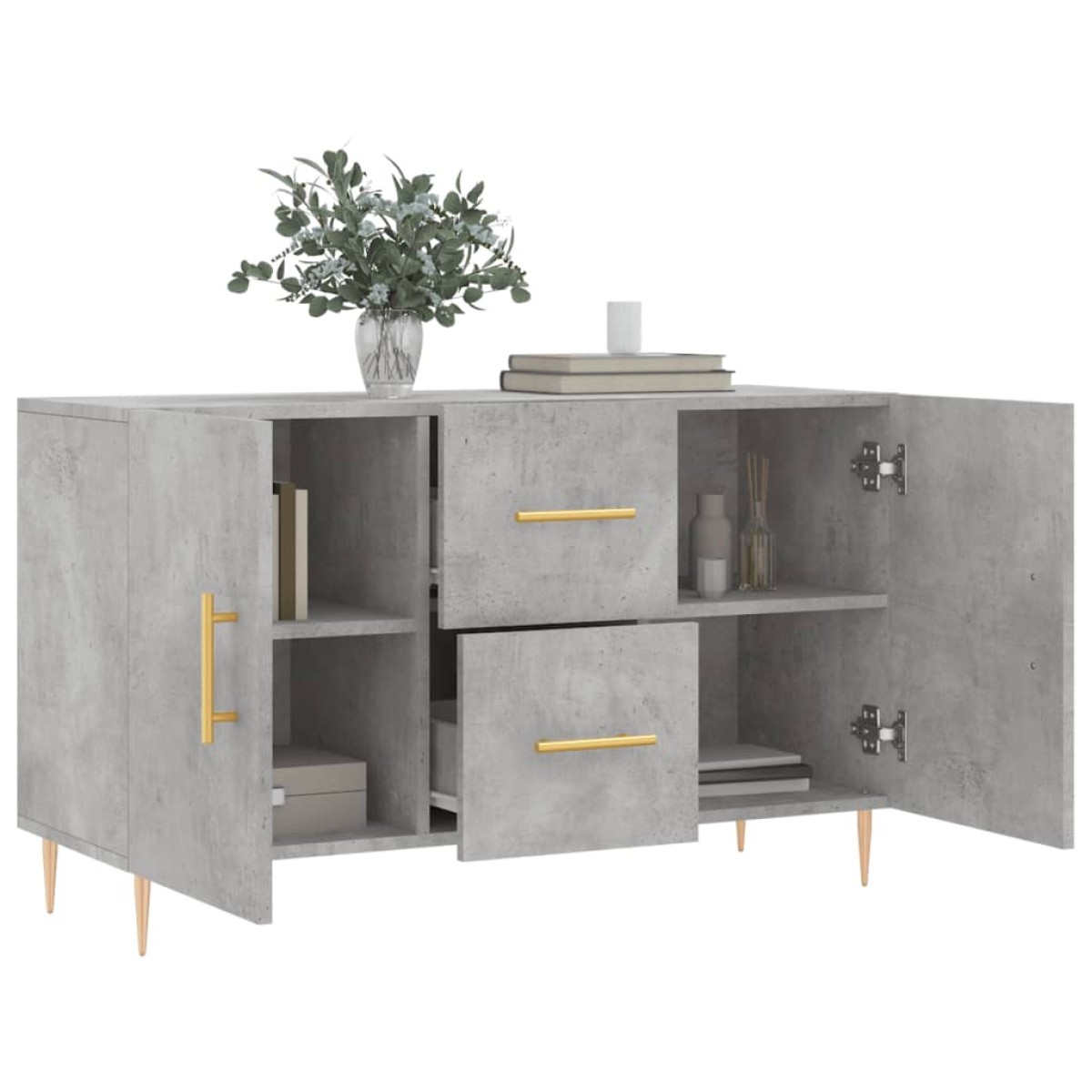 vidaXL Ντουλάπι Γκρι Σκυροδέματος 100 x 36 x 60 εκ. Επεξεργασμένο Ξύλο